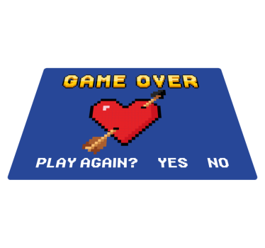 Vinylový koberec s pixelovým srdcem „Game Over“ - TenStickers
