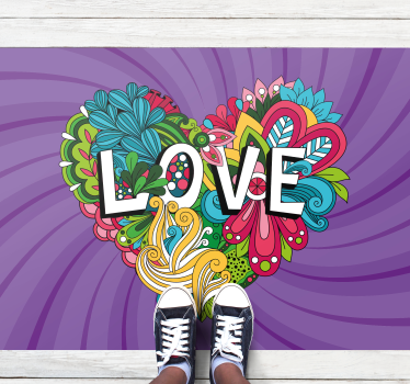 Barevná ilustrace lásky Vinylový koberec s frázemi - TenStickers