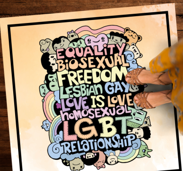Barevné lgbt zprávy Vinylový koberec s frázemi - TenStickers