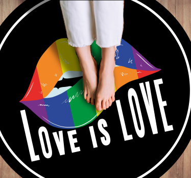 Barevný motiv rtů Vinylový koberec s frázemi - TenStickers