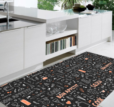 Bon apetit vzor kuchyňské podlahy - TenStickers