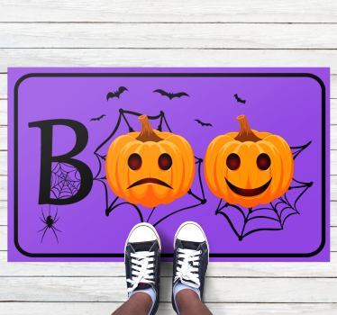 Boo s pavučinami halloweenské rohože - TenStickers