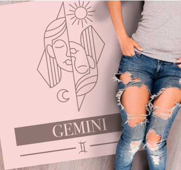 Design s motivem gemini Vinylový koberec s frázemi - TenStickers