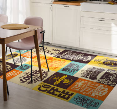 Káva design kuchyňské podlahy - TenStickers