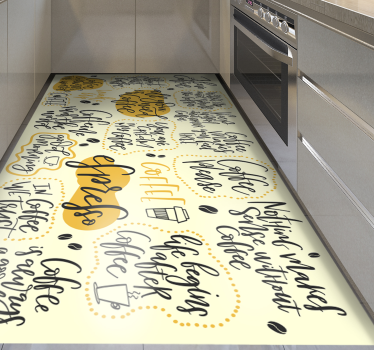 Káva miluji expresso Vinylový koberec s frázemi - TenStickers
