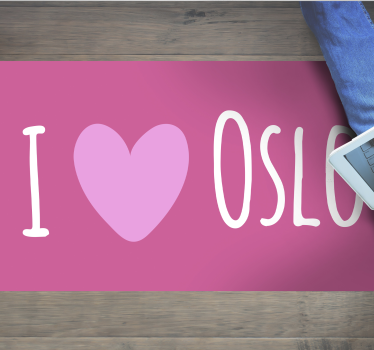 Miluji růžový design z osla Vinylový koberec s frázemi - TenStickers