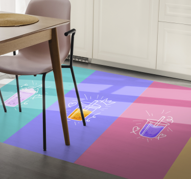 Nápojové čmáranice čtverečky Vinylový koberec s frázemi - TenStickers