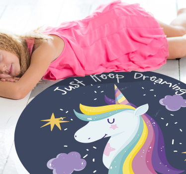 Pokračujte ve snění s dětským vinylovým kobercem jednorožec - TenStickers