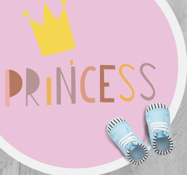 Princezna na růžovém pozadí dětský vinylový koberec - TenStickers