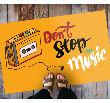 Retro kazetové téma Vinylový koberec s frázemi - TenStickers