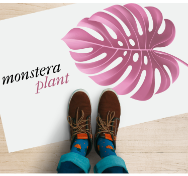 Růžové minimalistické koberce na míru ve stylu monstera - TenStickers