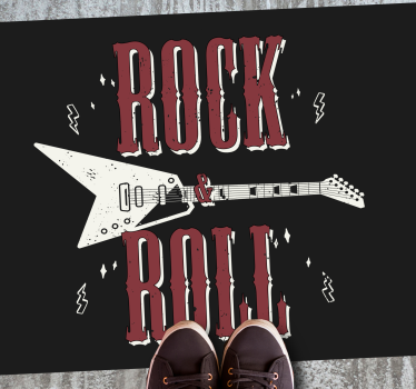 Rockrollová elektrická kytara Vinylový koberec s frázemi - TenStickers