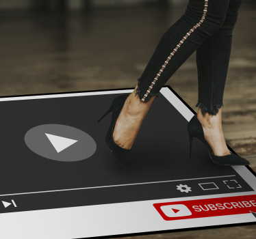 Tlačítko youtube k odběru vlastní vinylový koberec - TenStickers