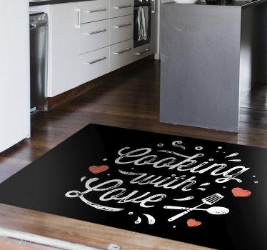 Vaření milostný vztah Vinylový koberec s frázemi - TenStickers