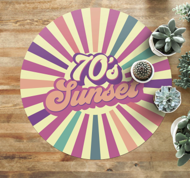 Vibrace západu slunce 70. Let Vinylový koberec s frázemi - TenStickers