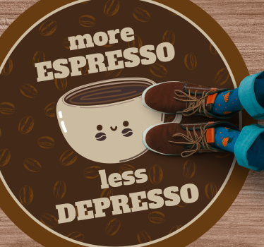 Více espressa méně Vinylový koberec s frázemi - TenStickers