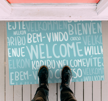 Vícejazyčný uvítací text Vinylový koberec s frázemi - TenStickers