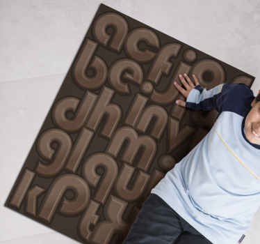Vinyl koberec texturu dřeva s písmeny na míru koberce - TenStickers