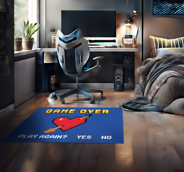 Vinylový koberec s pixelovým srdcem „Game Over“ - TenStickers