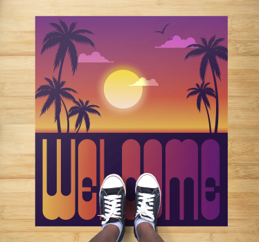 Vítání tropického západu slunce Vinylový koberec s frázemi - TenStickers
