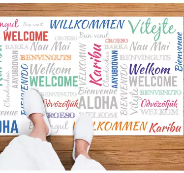Vítej, aloha, karibu Vinylový koberec s frázemi - TenStickers