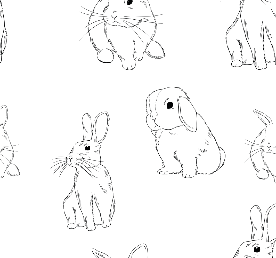 Bílé zajíčky Bílý vinylový koberec - TenStickers