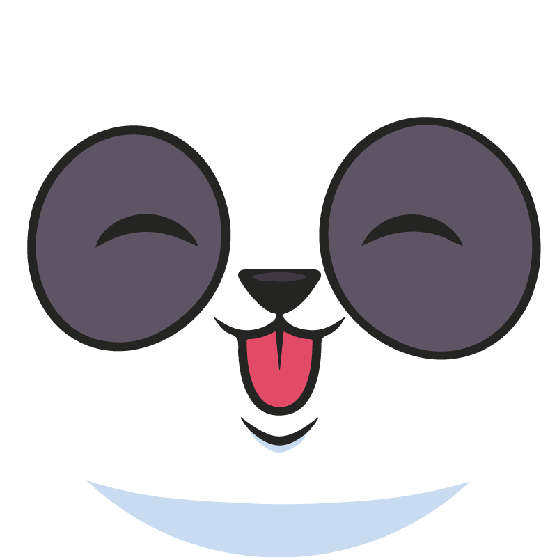 Tvář pandy Bílý vinylový koberec - TenStickers