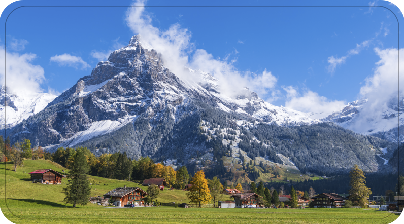 Výhled na alpy Koupelnový vinylový koberec - TenStickers