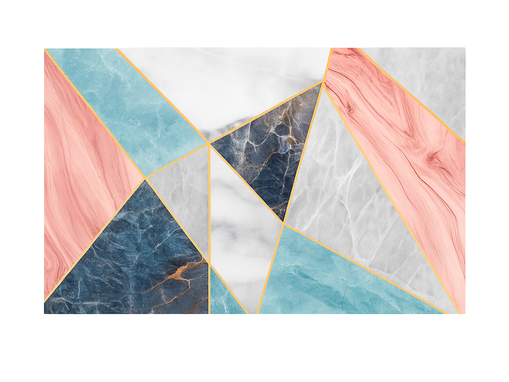 Barevný geometrický design Mramorový vinylový koberec - TenStickers