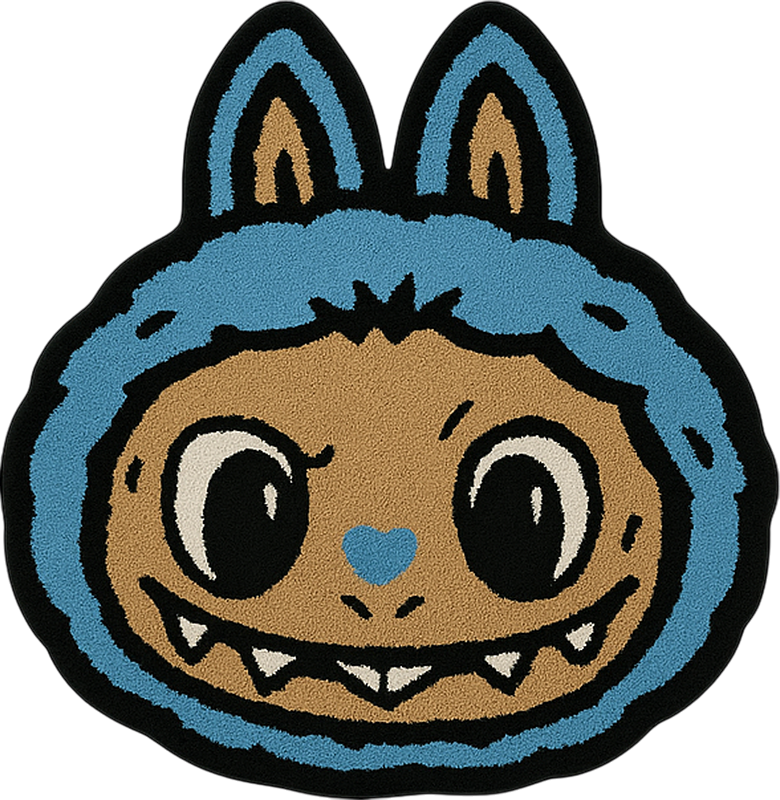 Modrý design labubu Ostatní Vinylový koberec - TenStickers