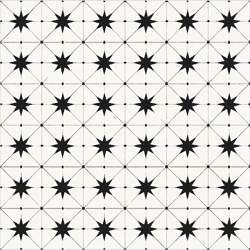 Enkaustický hvězdný vzor Vinylový koberec v jídelně - TenStickers