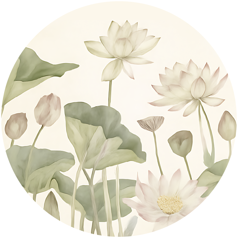 Vodnaté botanické květy Vinylový koberec v jídelně - TenStickers
