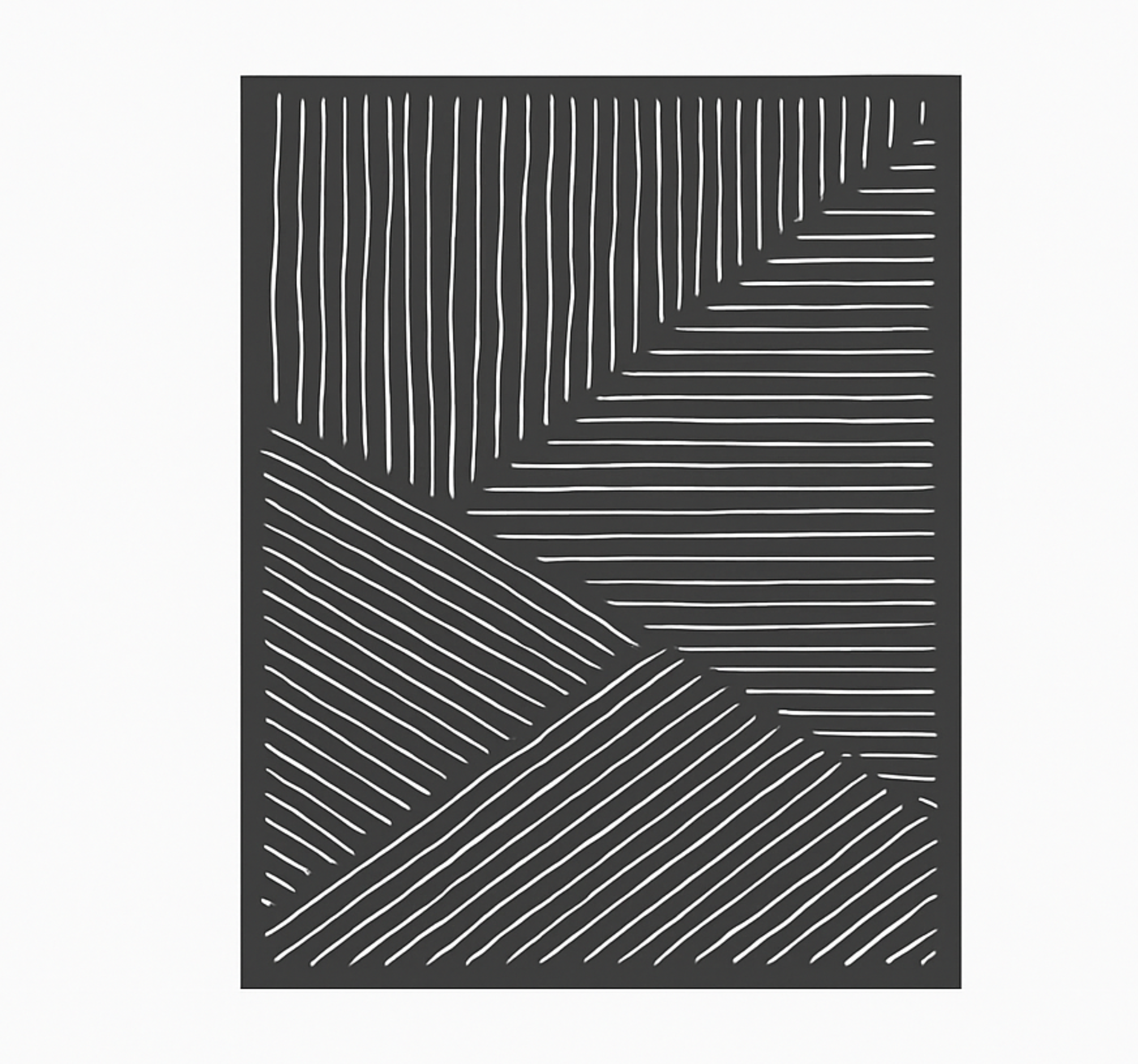 Bílé vlnité čáry Kuchyňský vinylový koberec - TenStickers