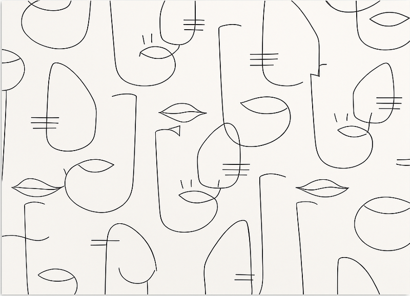 Kuchyňský vinylový koberec abstraktní tváře - TenStickers