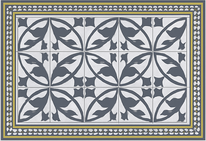 Vinylový koberec obývací pokoj s encaustickým vzorem - TenStickers