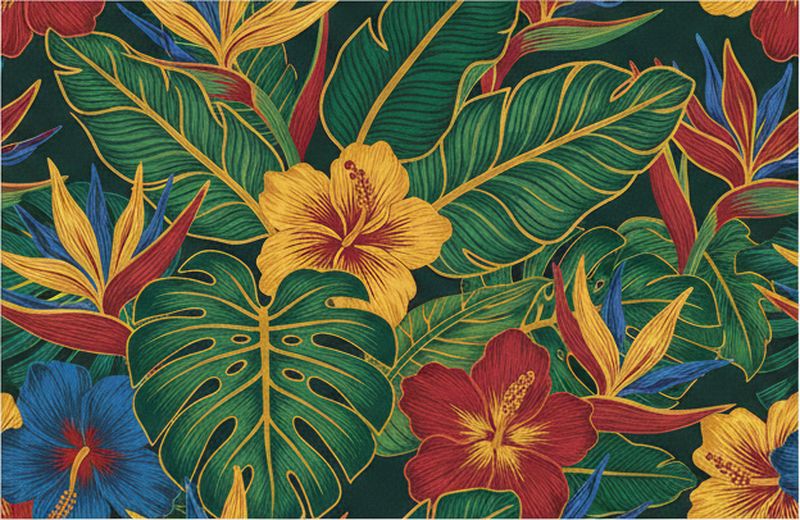 Vinylový koberec obývací pokoj exotická rostlina - TenStickers