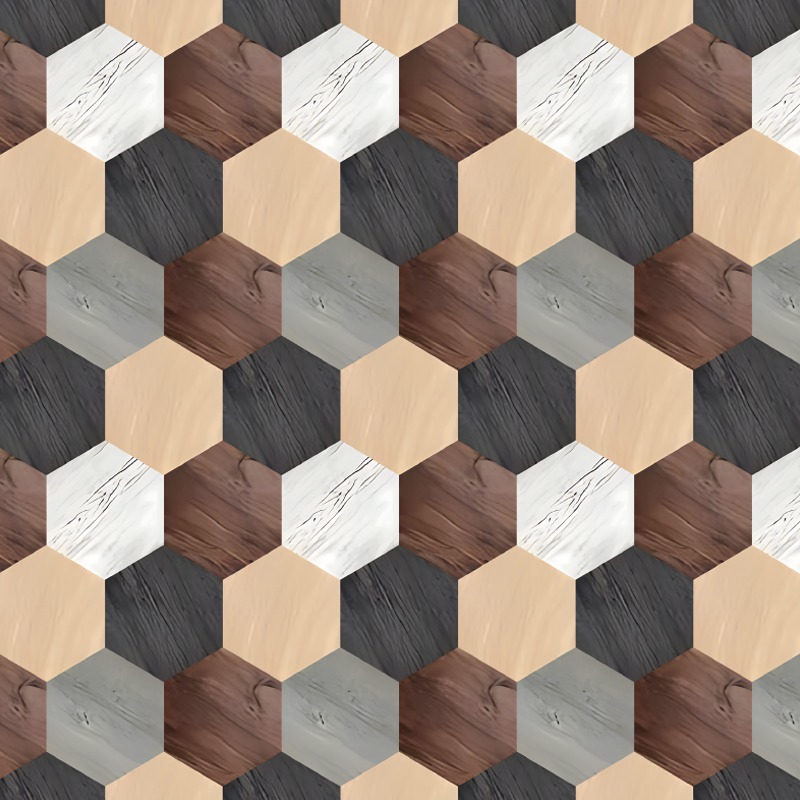 Kuchyňský vinylový koberec smíšené dřevěné hexagony - TenStickers