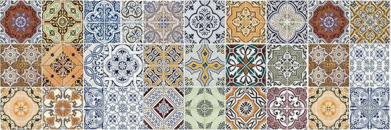Kuchyňský vinylový koberec ekletický středomořský patchwork - TenStickers