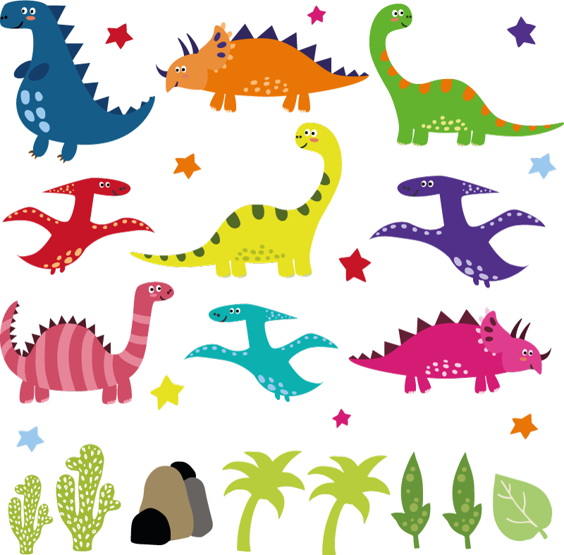 Zvířecí vinylový koberec s barevným severským dinosaurem - TenStickers