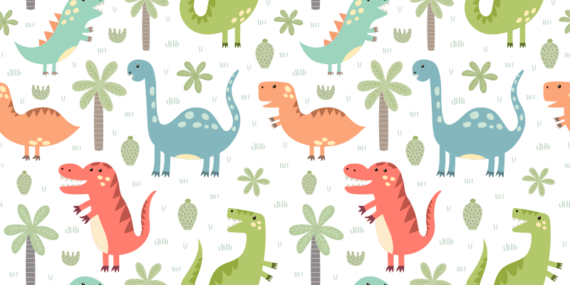 Zvířecí vinylový koberec Šťastný dinosaurus - TenStickers