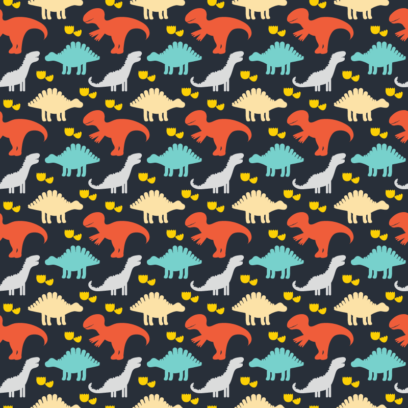 Zvířecí vinylový koberec s barevným vzorem dinosaurů - TenStickers