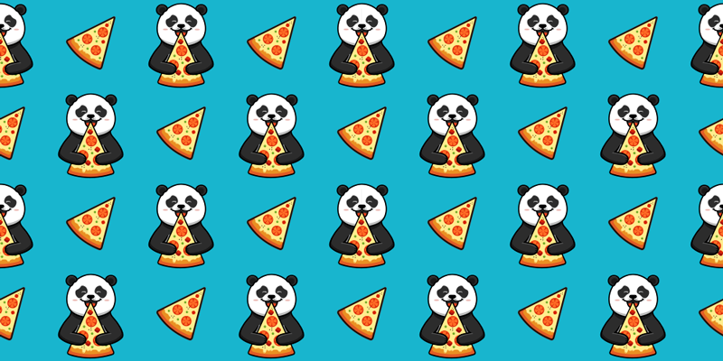 Zvířecí vinylový koberec panda s pizzou - TenStickers
