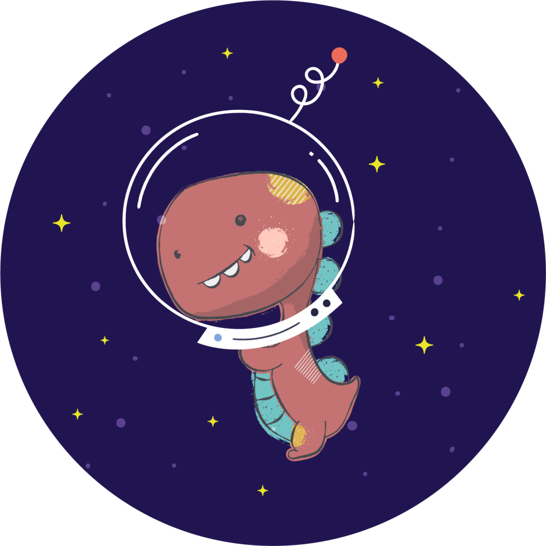 Zvířecí vinylový koberec vesmírný t-rex - TenStickers