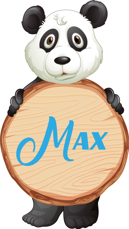 Zvířecí vinylový koberec panda se jménem - TenStickers