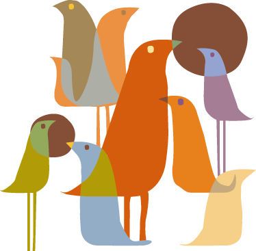 Zvířecí vinylový koberec v minimalistickém stylu ptáků - TenStickers