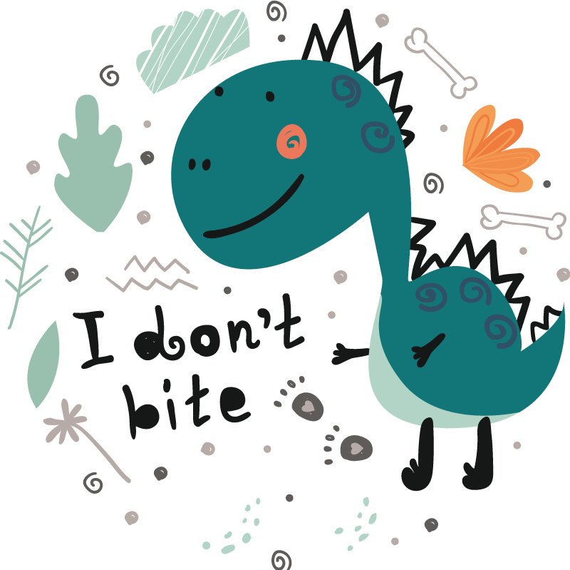 Zvířecí vinylový koberec s usmívajícím se dinosaurem - TenStickers