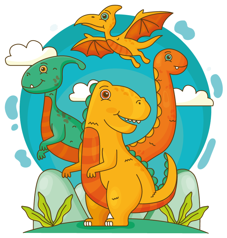 Zvířecí vinylový koberec dinosauři v džungli - TenStickers