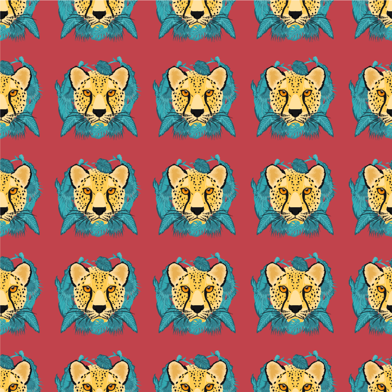 Zvířecí vinylový koberec s orientálním leopardem - TenStickers