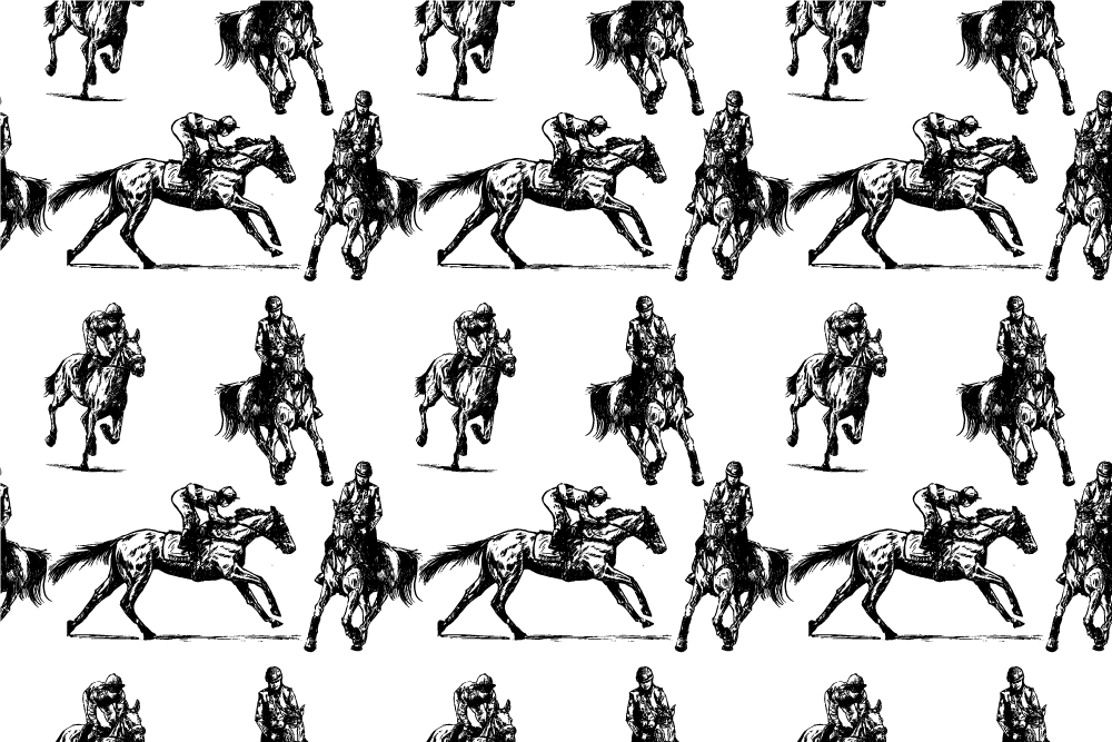 Zvířecí vinylový koberec s motivem koně v černobílé - TenStickers