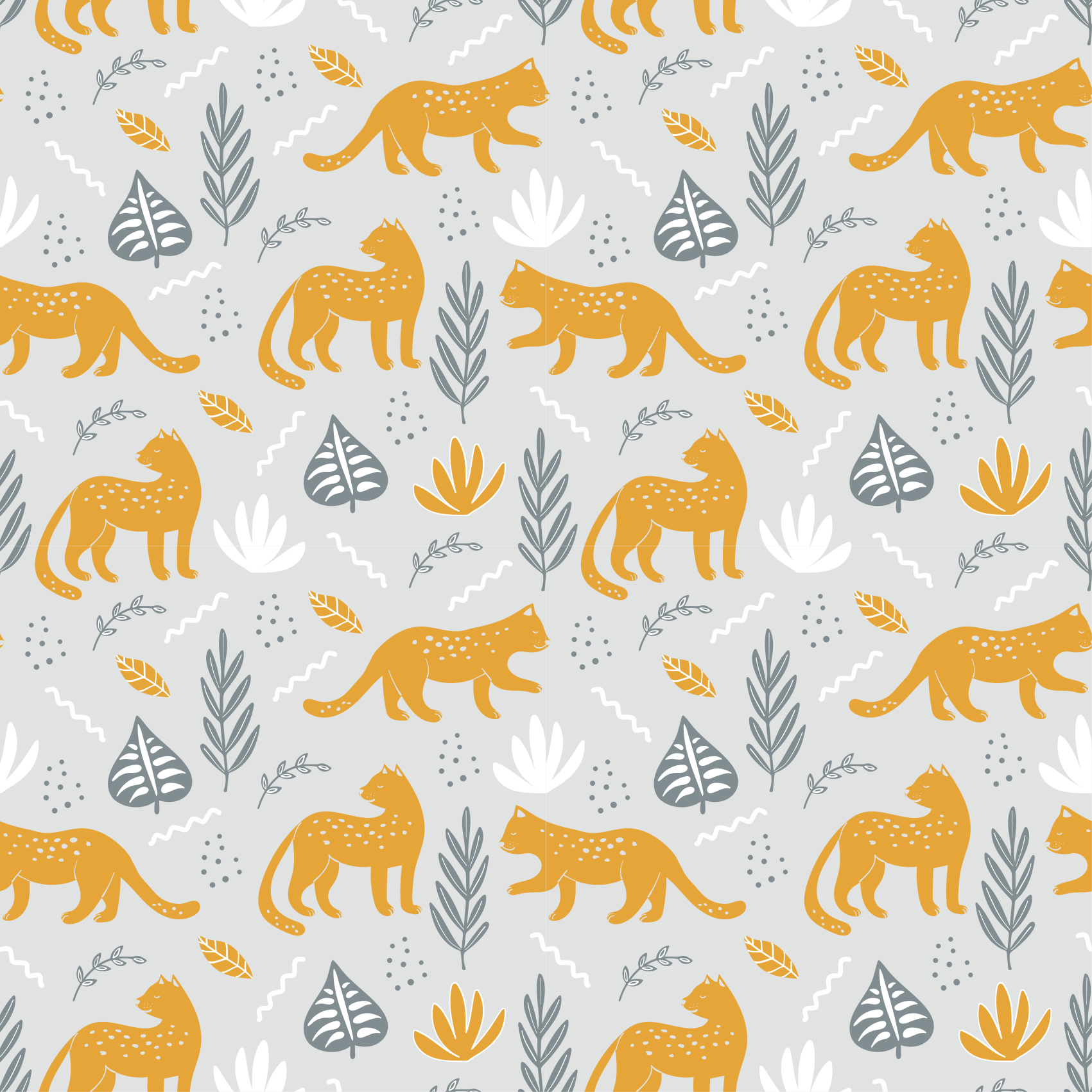 Zvířecí vinylový koberec leopardí chůze na světlém pozadí - TenStickers